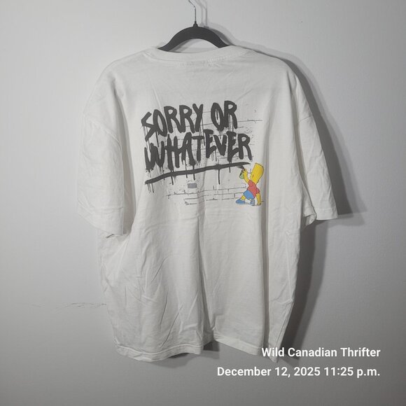 The Simpsons L Bart Simpson Graphic Tee White Cotton Funny Shirt - Picture 2 of 7